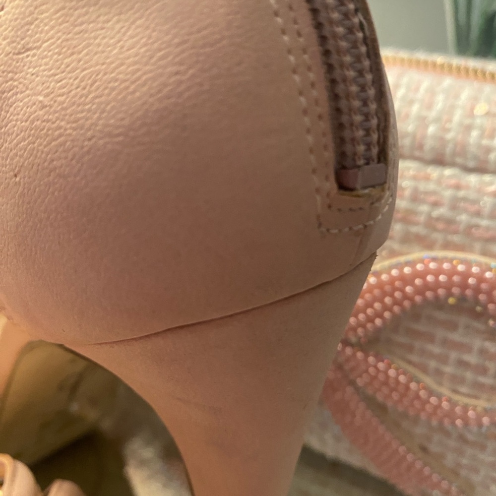 Women's Blush Pink Strappy Platform Heels - Picture 13 of 16